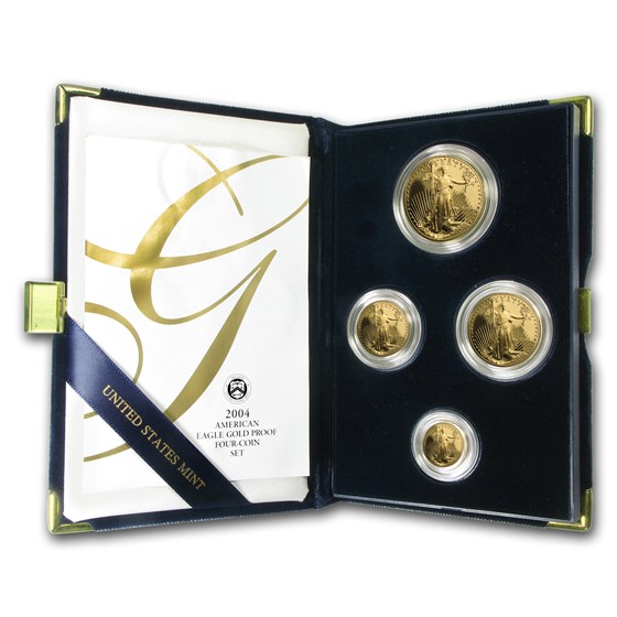 2004-W 4-Coin Proof Gold American Eagle Set (w/Box & COA) 2004-W 4-Coin Proof Gold American Eagle Set (w/Box & COA)
